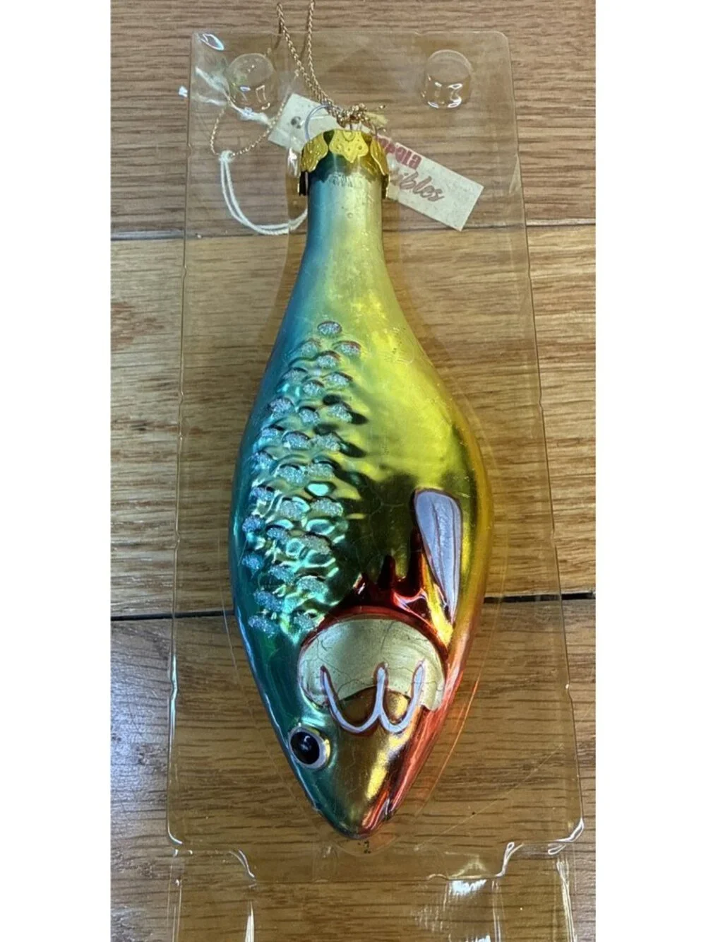 Rapala Collectors Glass Christmas Tree Ornament Fishing Lure Fish 4.75 Inch IOB